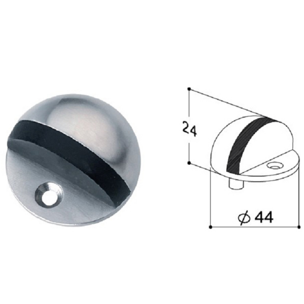 Fermaporta a Pavimento Chiocciola mm.44x24 AISI304 Inox Satinato | Fimet Maniglie